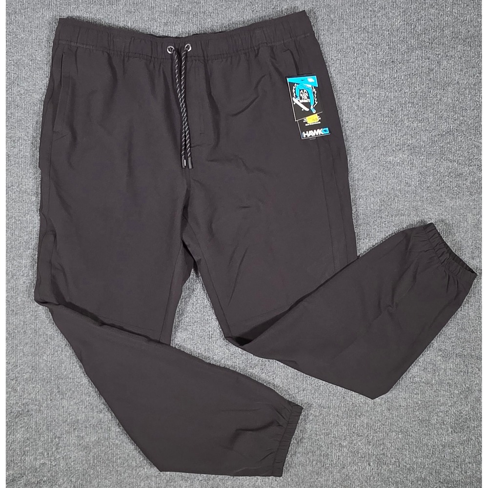 Tony Hawk Mens Tech Joggers Black Elastic Waist Skate Pants‎ XL NWT